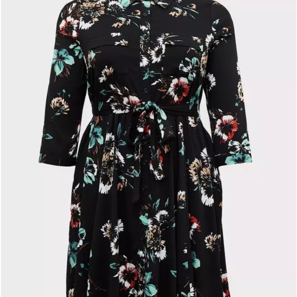 Torrid Black Floral Midi Dress - Picture 5 of 12